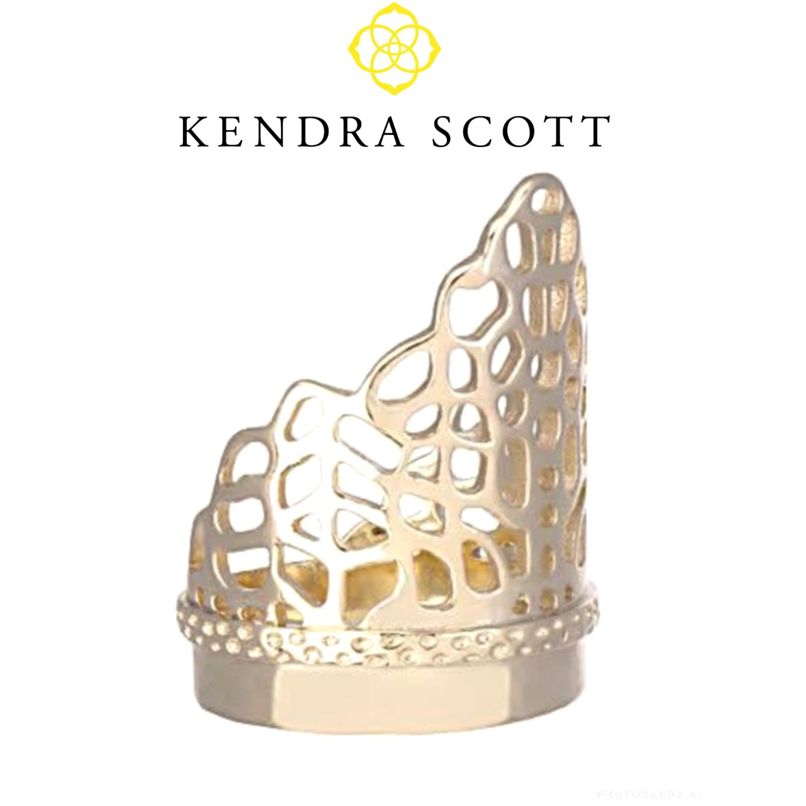 Nwot Kendra Scott Paige In Gold Filigree Size 8 Ring